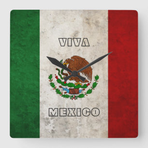 Relógio Quadrado Bandeira mexicana