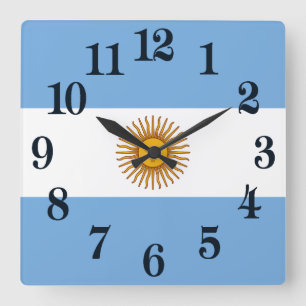 Relógio Quadrado Bandera de bandeira da Argentina