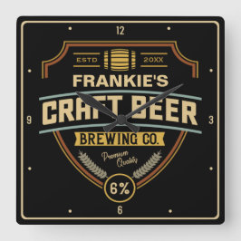 Relógio Quadrado Bar da empresa de criação de etiquetas de cerveja 