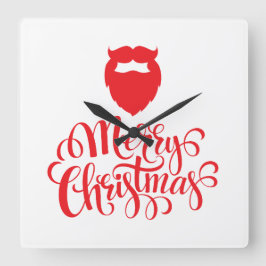 Relógio Quadrado Barba Papai noel de Natal