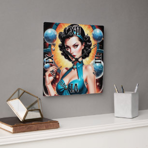 Relógio Quadrado Barbenheimer Retro Fusion Atomic Agence Fashion