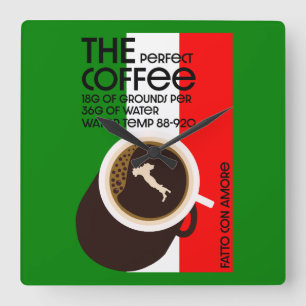 Relógio Quadrado Baristas Italianos