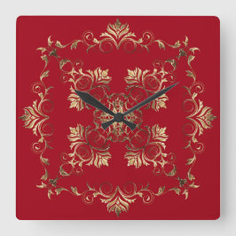 Relógio Quadrado Baroque. dourado