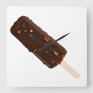 Relógio Quadrado Barra de Sorvete SlipperyJoe's delicioso chocolate
