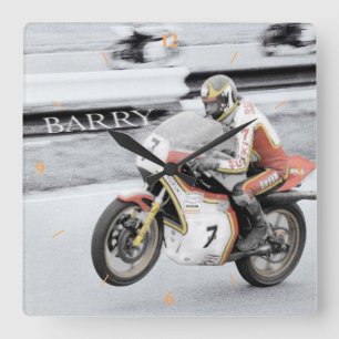 Relógio Quadrado Barry Sheene 2, a versão de tinta manual
