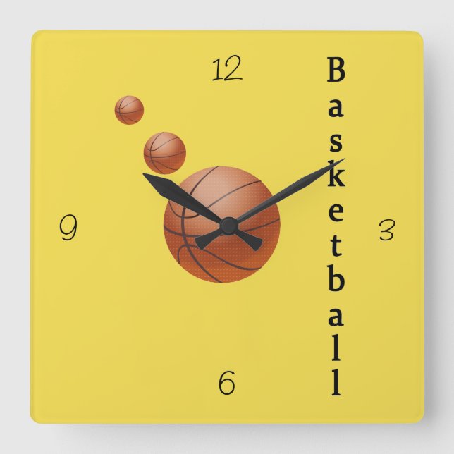 Relógio Quadrado Basquete (Frente)