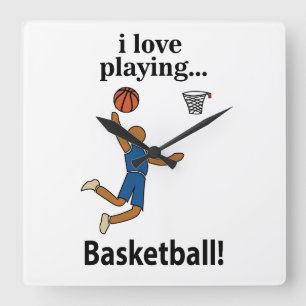 Relógio Quadrado Basquetebol Eu Amo Jogar Basquetebol