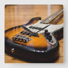 Relógio Quadrado Bass Guitar