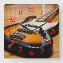 Relógio Quadrado Bass Guitar