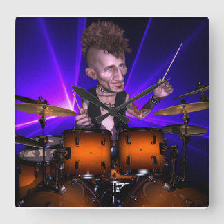 Relógio Quadrado Batendo com Lasers Square Wall Clock