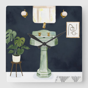 Relógio Quadrado Bath Boho Sinks II