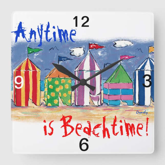 Relógio Quadrado Beach Wall Clock (Frente)