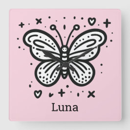 Relógio Quadrado Bebê Búfalo Fofo - Animal de Fazenda Kawaii