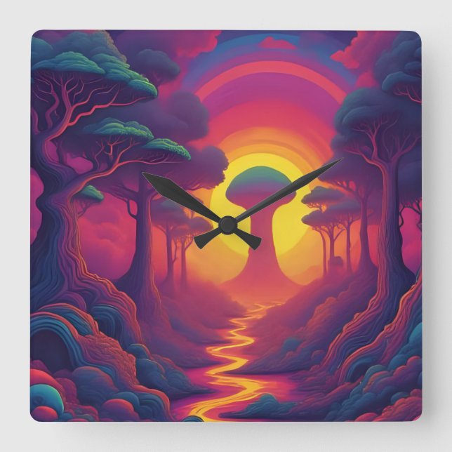 Relógio Quadrado Beginning of The Fall Art (Frente)