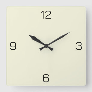 Relógio Quadrado Beige (off White) F5F5DC - Opção para adicionar no