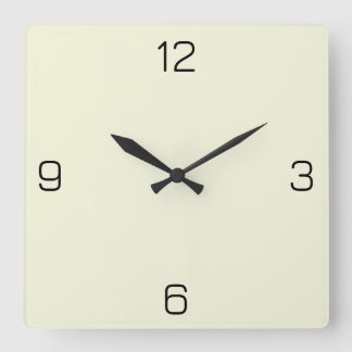Relógio Quadrado Beige (off White) F5F5DC - Opção para adicionar no