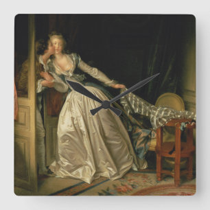 Relógio Quadrado Beijo roubado Jean-Honore Fragonard