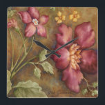 Relógio Quadrado Belezas Antigas II<br><div class="desc">Floral</div>