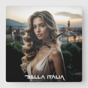 RELÓGIO QUADRADO BELLA ITALIA - AMOR DA ITÁLIA