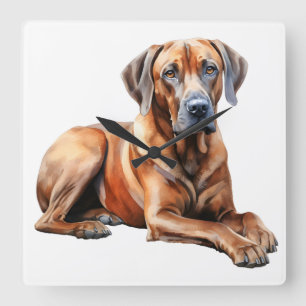 RELÓGIO QUADRADO BELO CACHORRO RIDGEBACK RHODESIANO GRANDE