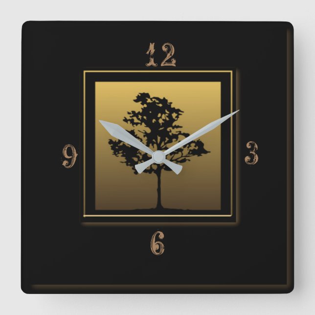 Relógio Quadrado Belo deco de arte (Frente)