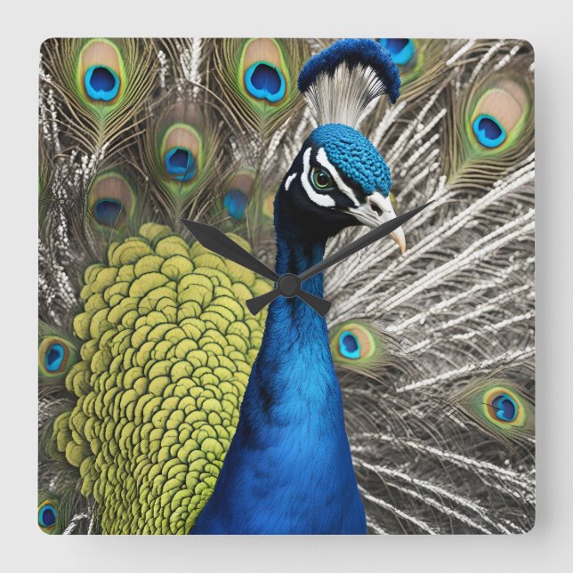 Relógio Quadrado Belo Pavão (Frente)