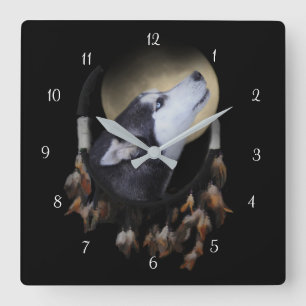 Relógio Quadrado Belo Rouco Cachorro e Sonhador