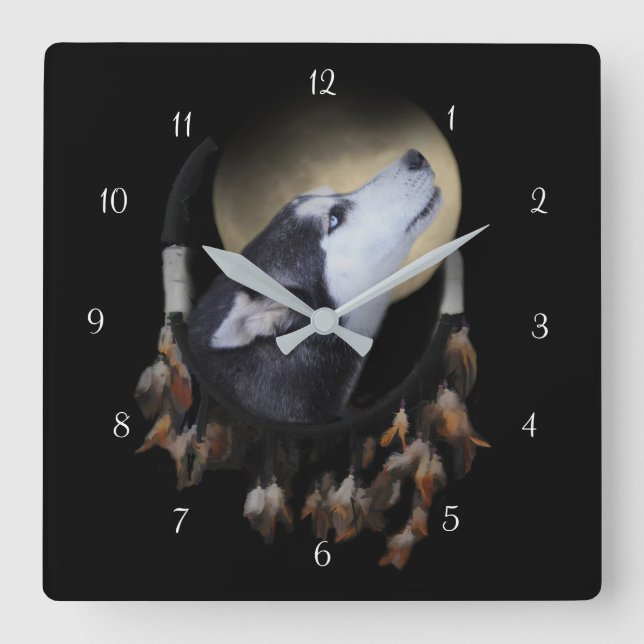 Relógio Quadrado Belo Rouco Cachorro e Sonhador (Frente)