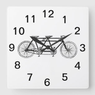 Relógio Quadrado Bicicleta Antiga para Duas Pessoas / Bicicleta Tan