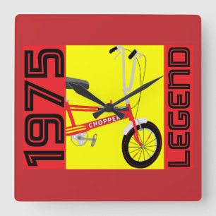 Relógio Quadrado Bicicleta Icônica Britânica Clássica de 1970