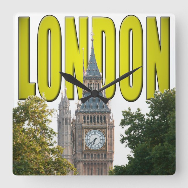 Relógio Quadrado Big Ben Londres Inglaterra (Frente)