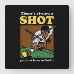 Relógio Quadrado Billiard Snooker Retro