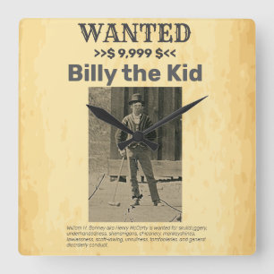 Relógio Quadrado Billy the Kid 🤠 QUERIA RECOMPENSA