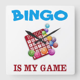 RELÓGIO QUADRADO BINGO É MEU JOGO