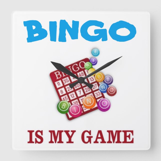 RELÓGIO QUADRADO BINGO É MEU JOGO (Frente)