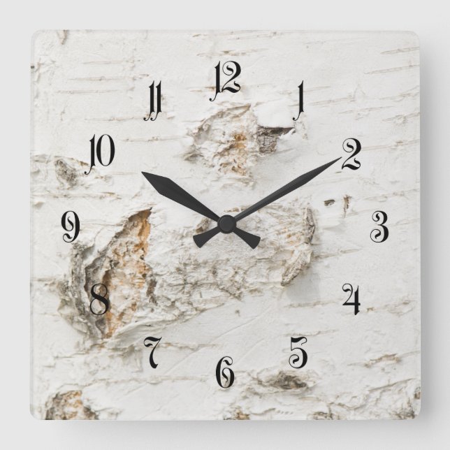 Relógio Quadrado Birch bark pattern (Frente)