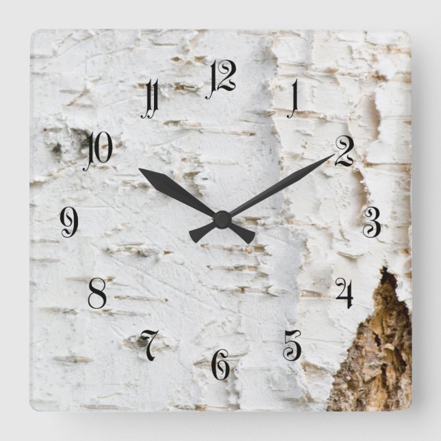 Relógio Quadrado Birch bark pattern (Frente)