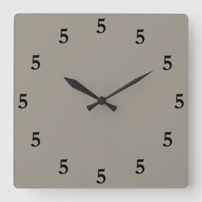 Relógio Quadrado Black Five o'Clock em Algum Lugar, Cinza Prata Alu (Frente)