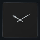 Relógio Quadrado Black Modern<br><div class="desc">Relógio de Parede Negra Elegante</div>