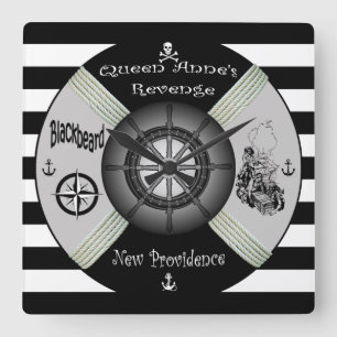 Relógio Quadrado Blackbeard ~Queen o ~Pirate~Life-anel da vingança