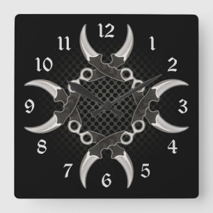 Relógio Quadrado Blades Curvas de Bordas Nítidas