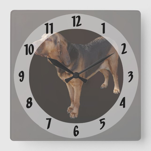 Relógio Quadrado Bloodhound (Frente)