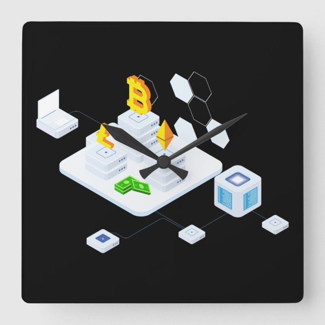 Relógio Quadrado Bloqueio (Frente)