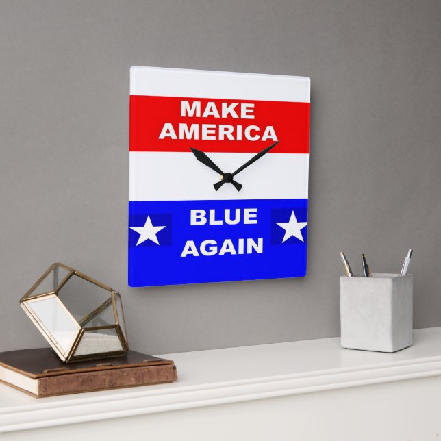 Relógio Quadrado Blue Again (Escritório)