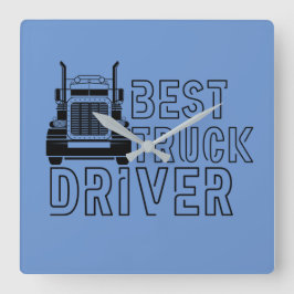 Relógio Quadrado Blue Best Truck Driver Carrier