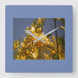 Relógio Quadrado Blue Skies Floral