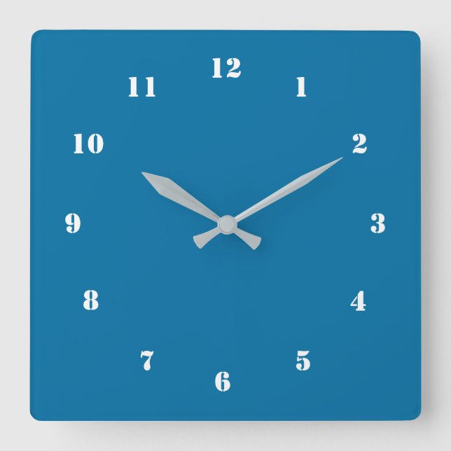 Relógio Quadrado Blue Wall Clock Personaliza o seu próprio Design (Frente)