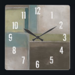 Relógio Quadrado Blues no Dusk II<br><div class="desc">Decoração de Casa</div>