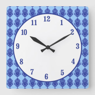 Relógio Quadrado Boho India Block Impressão