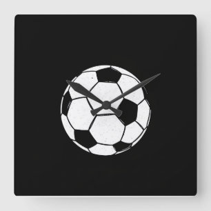 Relógio Quadrado Bola de Futebol Clássica Vintage Ilustração Esport